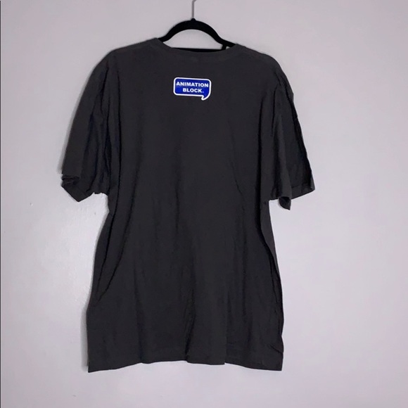 Animation block girl graphic middle finger T-shirt unisex XL Crewneck - Picture 2 of 5